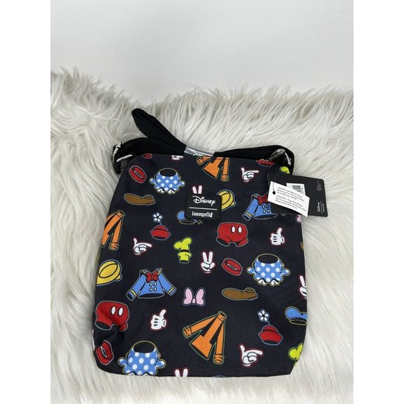 Disney Sensational 6 Outfits All-Over Print Nylon Loungefly Passport Bag - Picture 2 of 6